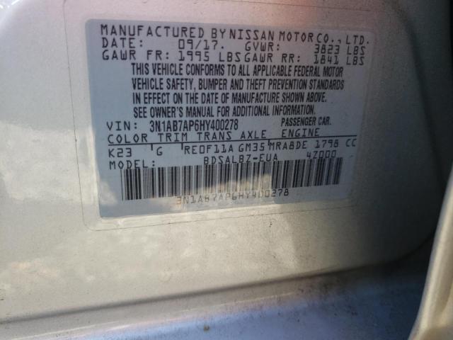 2017 NISSAN SENTRA S 3N1AB7AP6HY400278