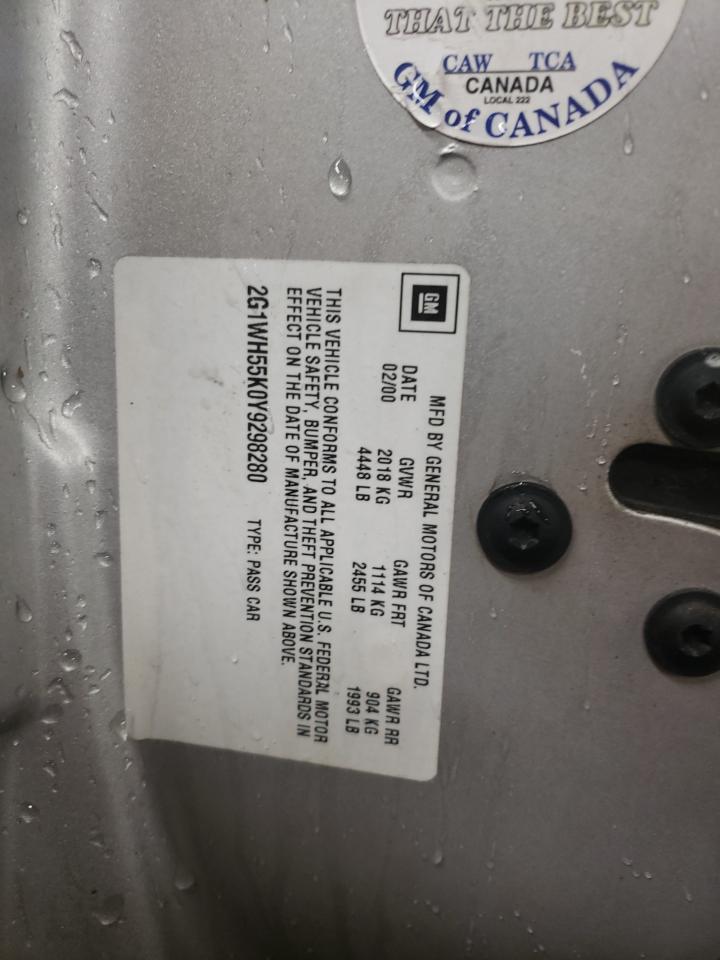 2G1WH55K0Y9298280 2000 Chevrolet Impala Ls