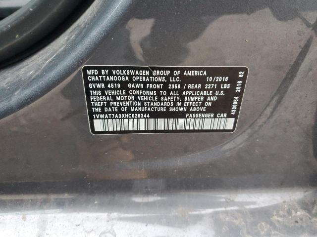 2017 VOLKSWAGEN PASSAT S - 1VWAT7A3XHC028344