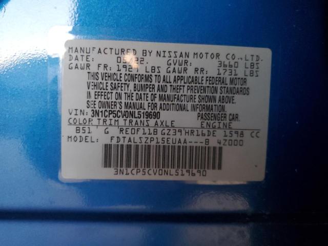 2022 NISSAN KICKS SV - 3N1CP5CV0NL519690