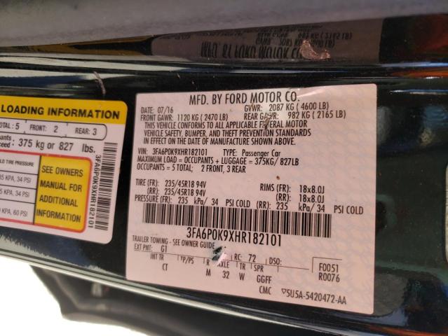 2017 FORD FUSION TIT - 3FA6P0K9XHR182101