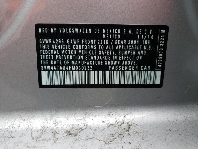2017 VOLKSWAGEN GTI S/SE - 3VW447AU4HM030222