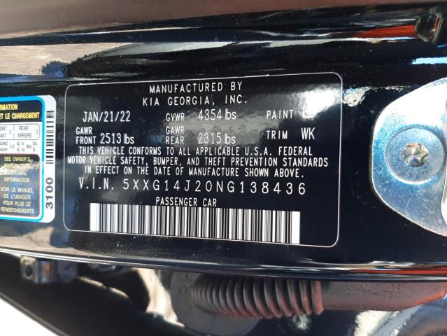 2022 KIA K5 LXS - 5XXG14J20NG138436