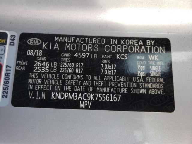 2019 KIA SPORTAGELX KNDPM3AC9K7556167