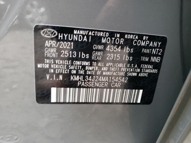2021 HYUNDAI SONATA LIM - KMHL34J24MA154542