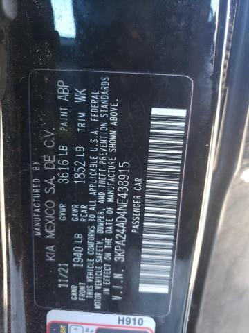 3KPA24AD4NE438915 KIA RIO LX