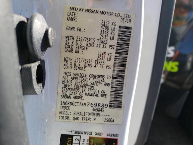 1N6BD0CT7KN769889 Nissan FRONTIER S