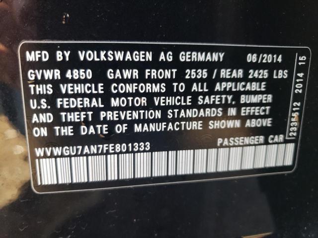 2015 VOLKSWAGEN CC VR6 4MO WVWGU7AN7FE801333