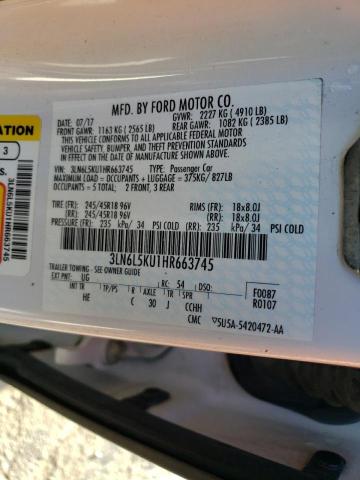 3LN6L5KU1HR663745 Lincoln Mkz Hybrid Premiere