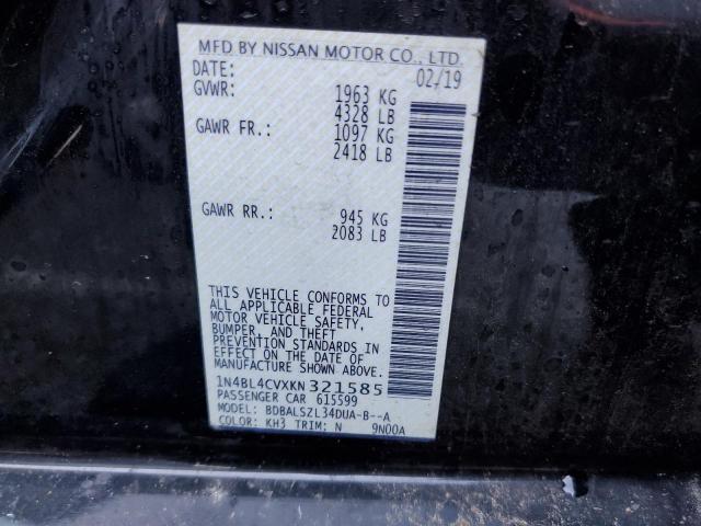 2019 NISSAN ALTIMA SR - 1N4BL4CVXKN321585