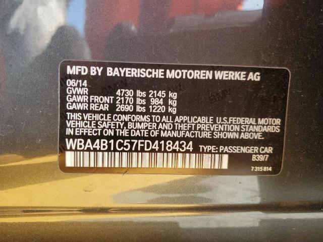 2015 BMW 435 I GRAN WBA4B1C57FD418434