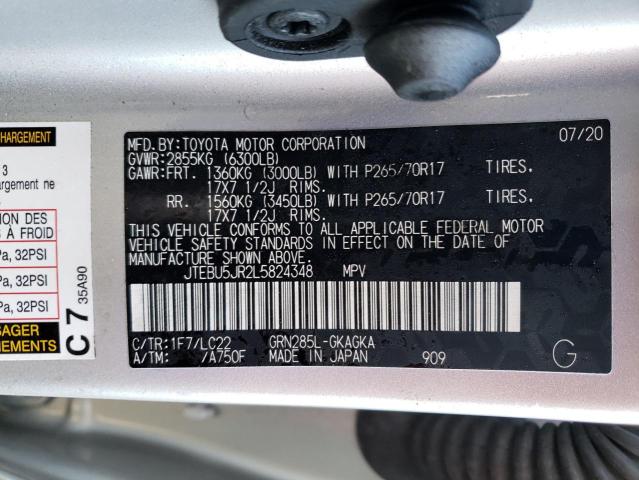 2020 TOYOTA 4RUNNER SR - JTEBU5JR2L5824348