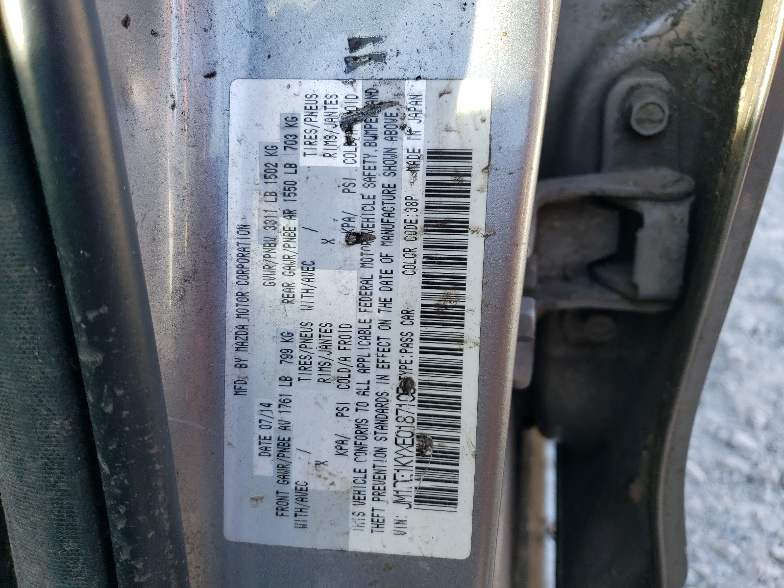 JM1DE1KYXE0187105 2014 Mazda Mazda2 Sport