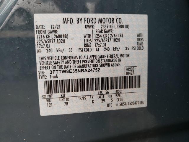 2022 FORD MAVERICK X - 3FTTW8E35NRA24752