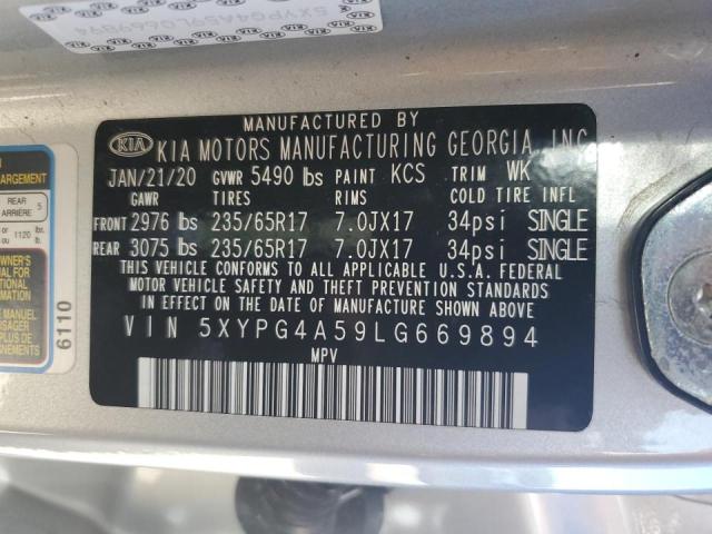 5XYPG4A59LG669894 KIA SORENTO S