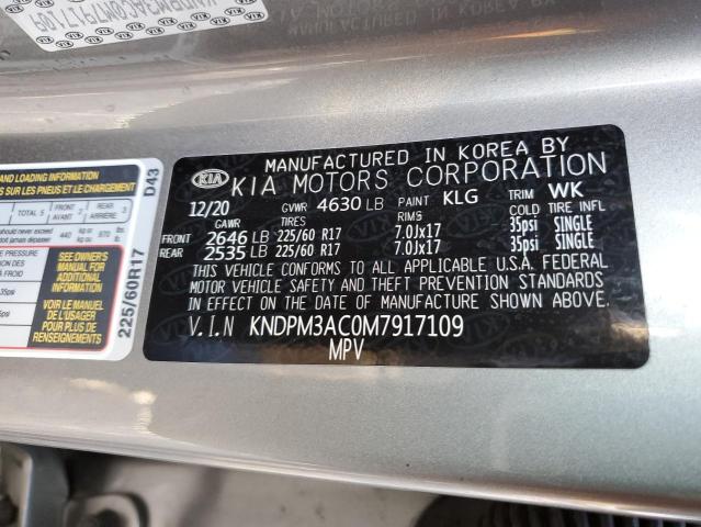 KNDPM3AC0M7917109 KIA Sportage Lx