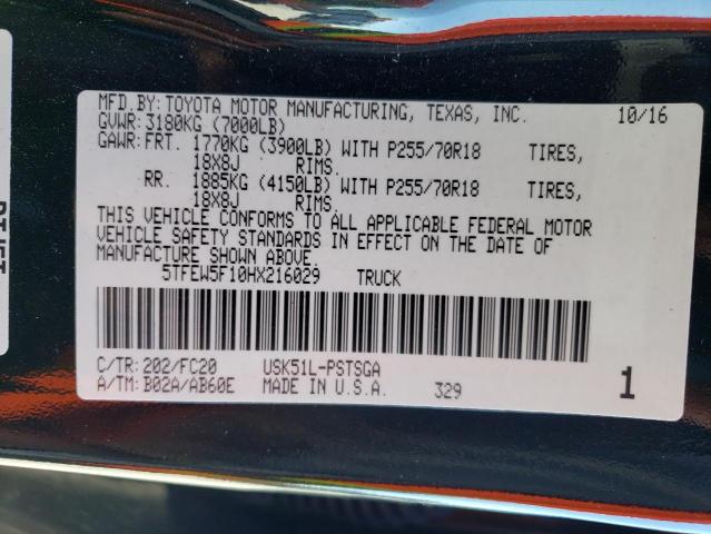 2017 TOYOTA TUNDRA CRE - 5TFEW5F10HX216029