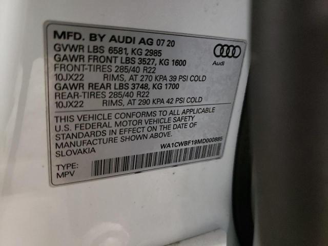 2021 AUDI SQ8 PRESTI WA1CWBF19MD000885