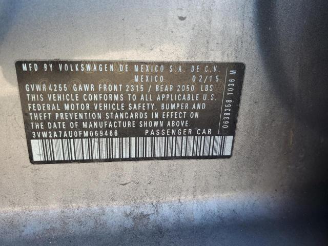 2015 VOLKSWAGEN GOLF TDI 3VW2A7AU0FM069466