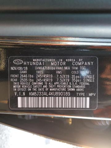 2019 HYUNDAI TUCSON LIM - KM8J33AL4KU890189