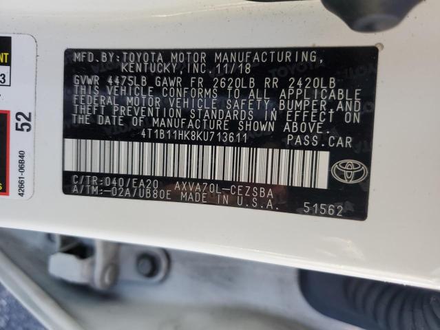 2019 TOYOTA CAMRY L - 4T1B11HK8KU713611