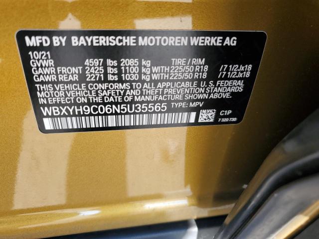 2022 BMW X2 SDRIVE2 WBXYH9C06N5U35565