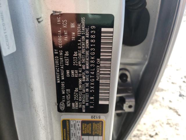 5XXGT4L38KG318839 KIA Optima