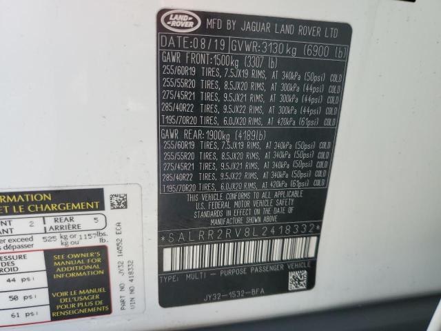SALRR2RV8L2418332 Land Rover Discovery Hse