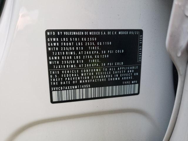 2022 VOLKSWAGEN TIGUAN SE - 3VVCB7AXXNM114959