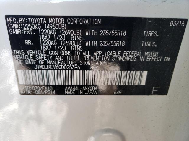 2016 TOYOTA RAV4 HV LI - JTMDJREV6GD025396