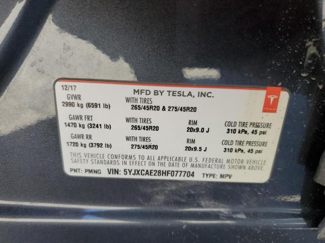 5YJXCAE28HF077704 Tesla MODEL X