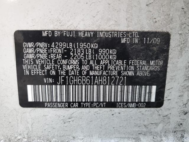 JF1GH6B61AH812721 Subaru Impreza