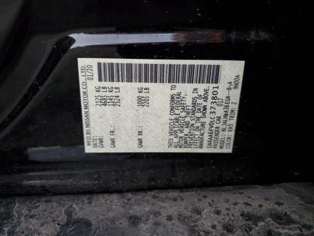 2020 NISSAN MAXIMA PLA 1N4AA6FV0LC373801