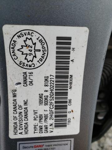 2016 HONDA CIVIC LX - 2HGFC2F52GH022217