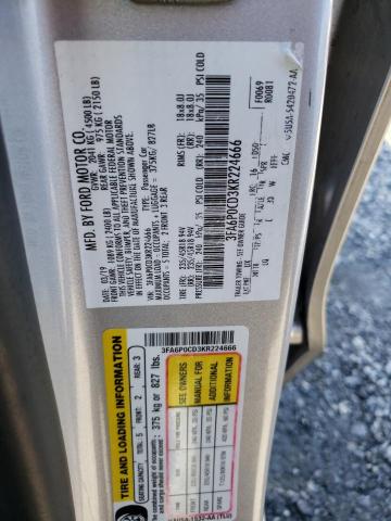2019 FORD FUSION SEL 3FA6P0CD3KR224666