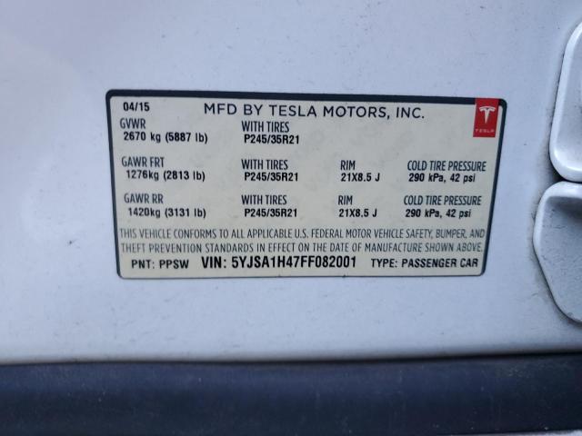 2015 TESLA MODEL S P8 5YJSA1H47FF082001