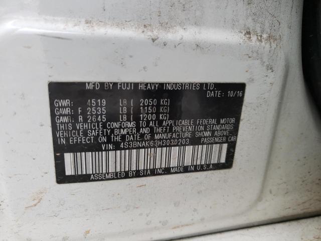 4S3BNAK63H3030203 Subaru Legacy 2.5i Limited