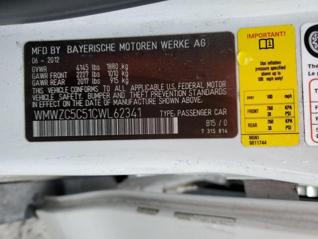 WMWZC5C51CWL62341 Mini Cooper