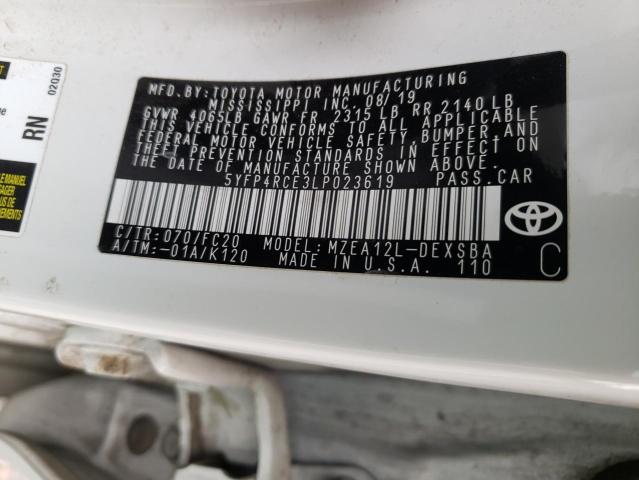 2020 TOYOTA COROLLA SE - 5YFP4RCE3LP023619