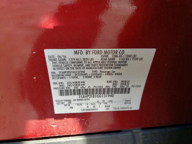 2016 FORD TAURUS LIM - 1FAHP2F81GG131940
