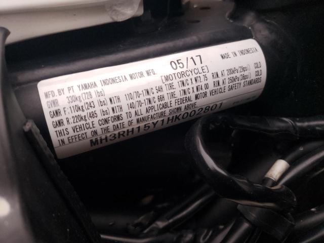 2017 YAMAHA YZFR3 A - MH3RH15Y1HK002801