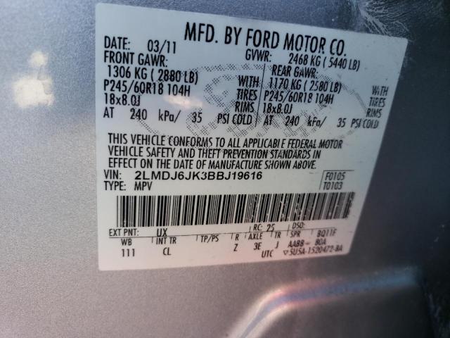 2LMDJ6JK3BBJ19616 Lincoln MKX