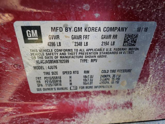 2019 BUICK ENCORE PRE - KL4CJASB5KB782599