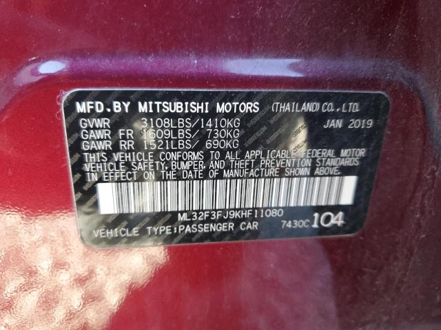 2019 MITSUBISHI MIRAGE ML32F3FJ9KHF11080