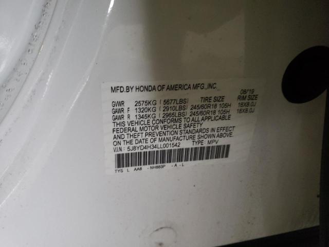 5J8YD4H34LL001542 Acura MDX
