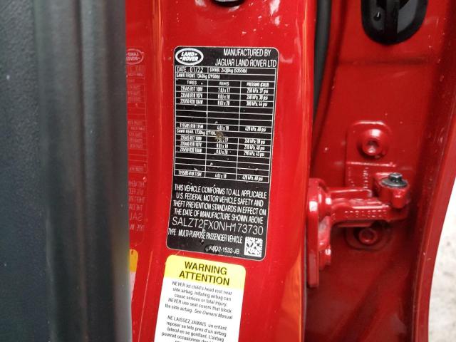 SALZT2FX0NH173730 Land Rover RANGEROVER