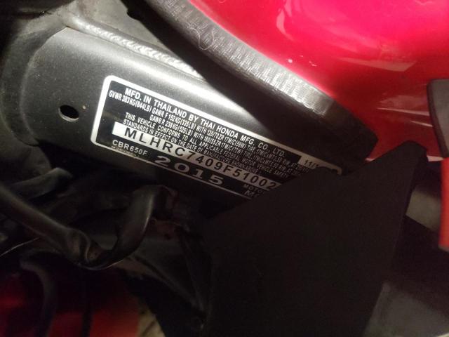 2015 HONDA CBR650 F MLHRC7409F5100284