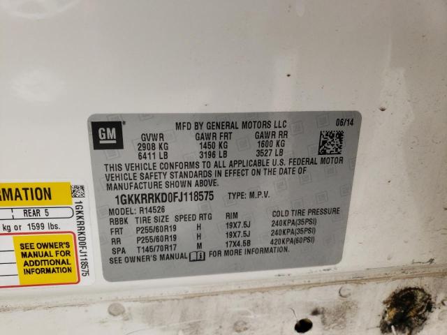 1GKKRRKD0FJ118575 GMC Acadia