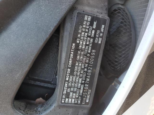 2011 SUZUKI GSX750 - JS1GR7MA0B2100598