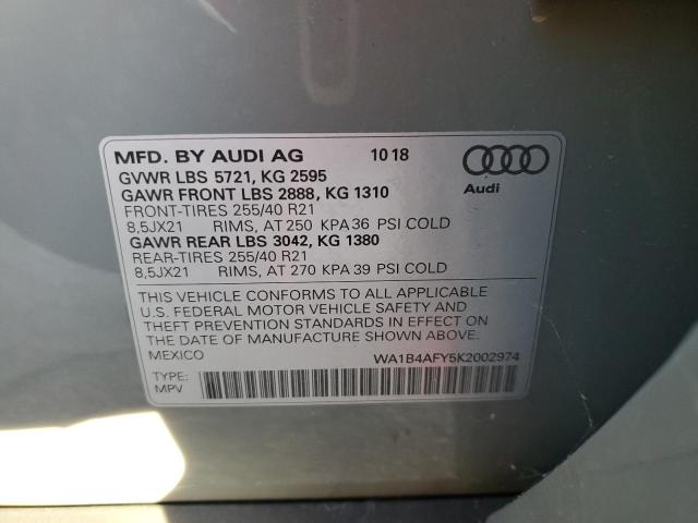 2019 AUDI SQ5 PREMIU WA1B4AFY5K2002974